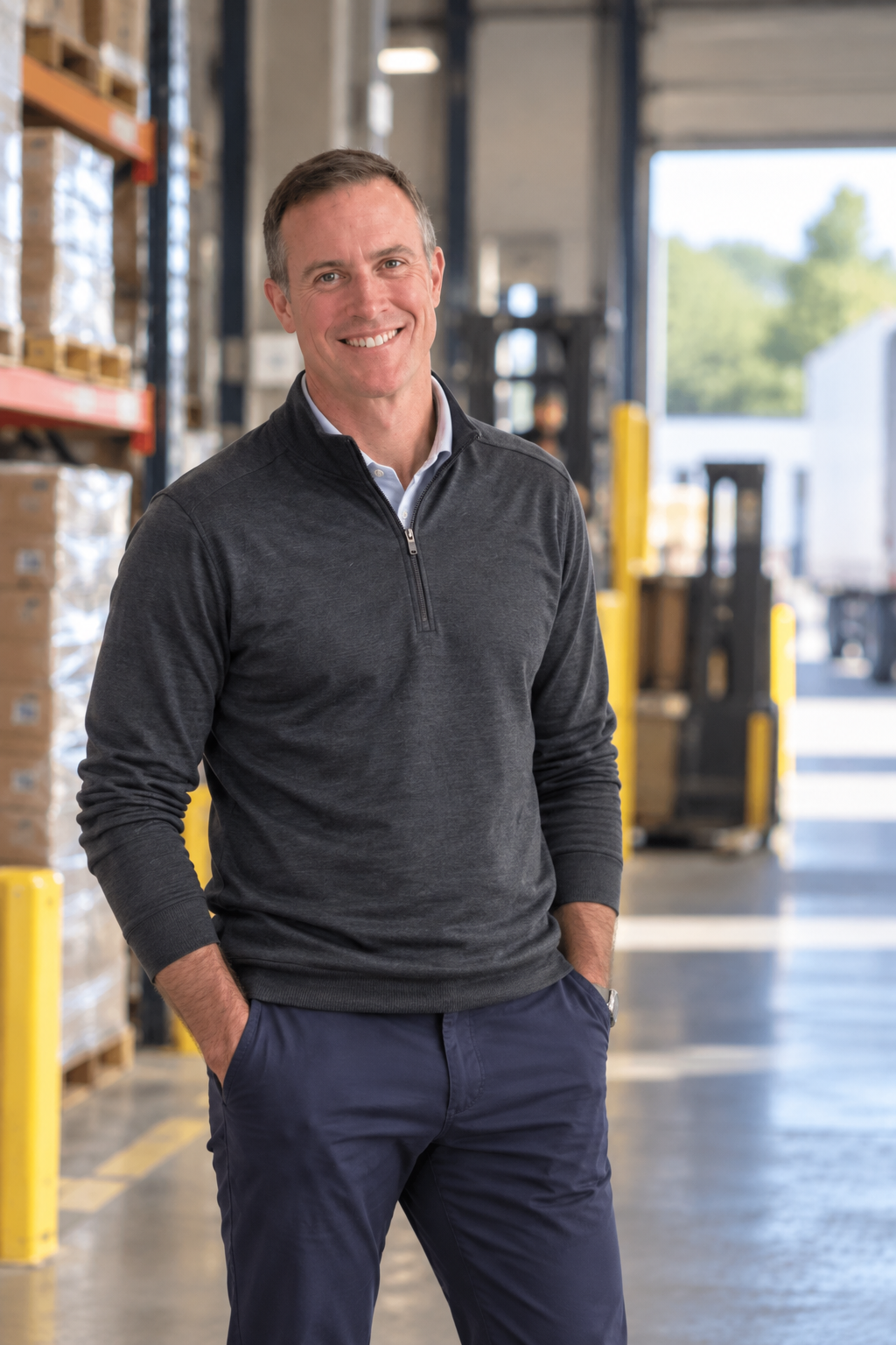 John Walsh, Founder of OCW Advisory, in a distribution operations environment.